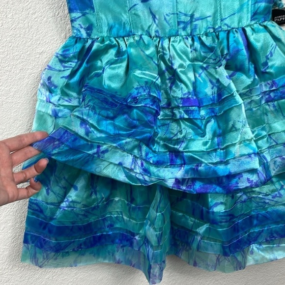 NWT Adrianna Papell Tier Print Mini Dress Corset Party Girly Whimsical Sz 8P - Picture 4 of 13